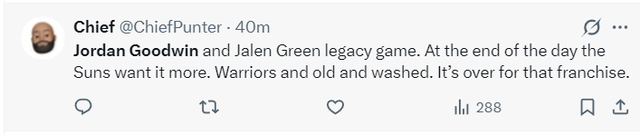 太阳力克勇士晋级季后赛 杰伦格林古德温联手狂